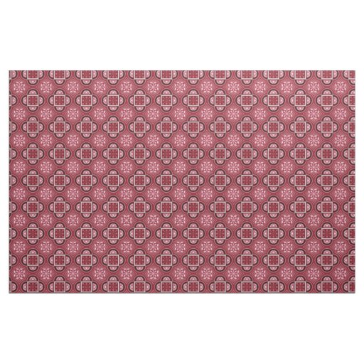 Quatrefoil Marsala Red Fabric