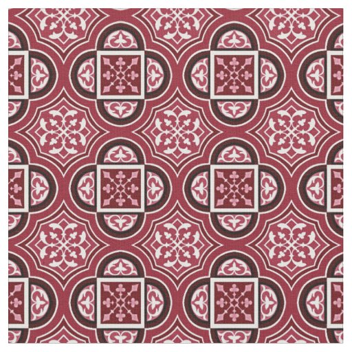 Quatrefoil Marsala Red Fabric 2