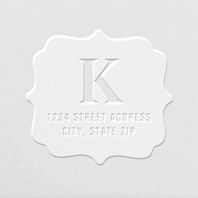 Quatrefoil Monogrammed Address Embosser (Design)