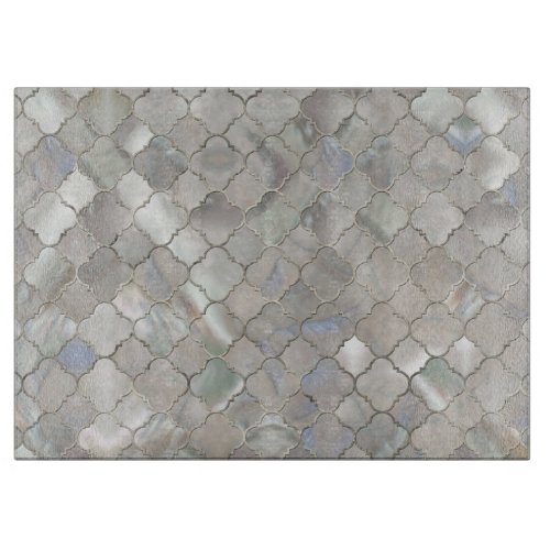 Quatrefoil Moroccan Pattern Mother of Pearl Cutting Board