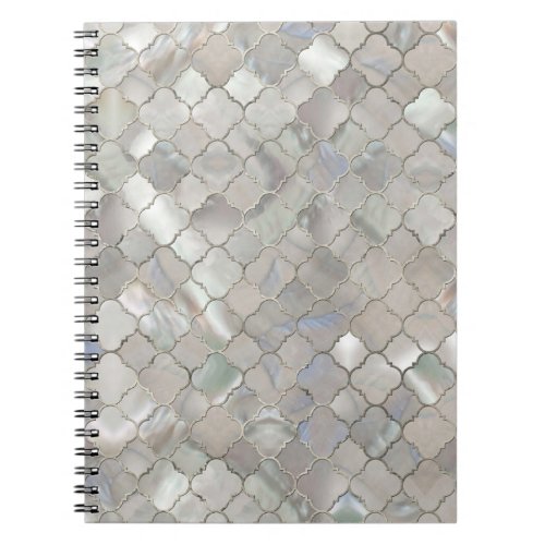 Quatrefoil Moroccan Pattern Mother of Pearl Notebook