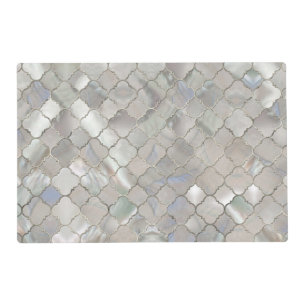 Quatrefoil Moroccan Pattern Mother of Pearl Placemat