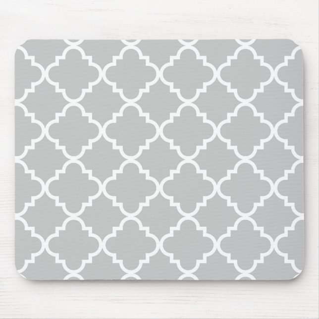 Quatrefoil Mousepad - Grey (Front)