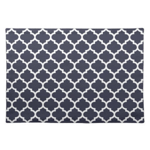 Quatrefoil Navy Blue Cloth Placemat