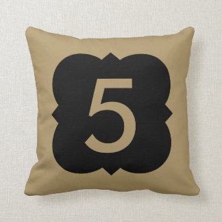 Quatrefoil: Number 5 Throw Pillow