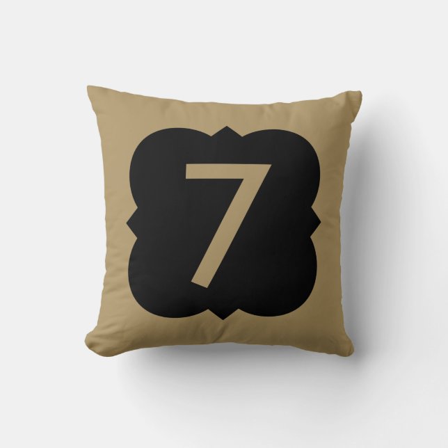 Quatrefoil: Number 7 Throw Pillow (Front)