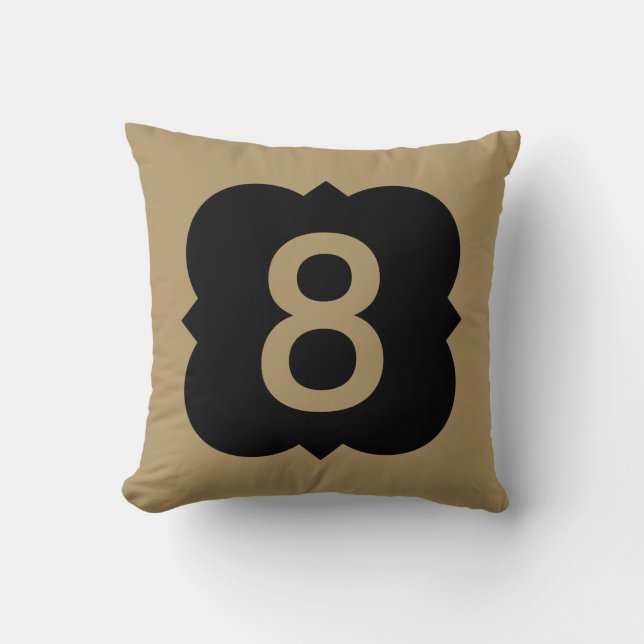 Quatrefoil: Number 8 Throw Pillow (Front)
