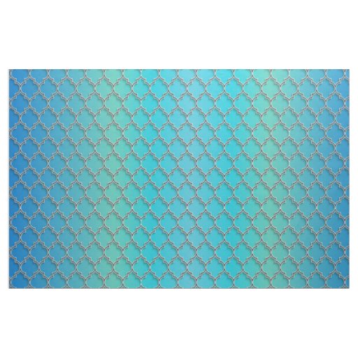 Quatrefoil Ombre Blue Fabric