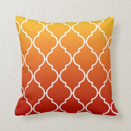 Quatrefoil Ombre Geometric | Sunset Throw Pillow