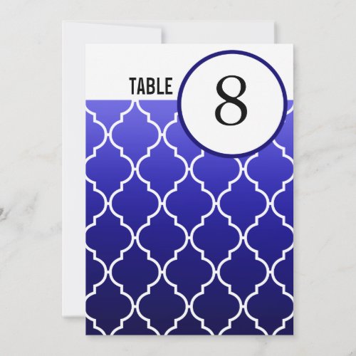 Quatrefoil Ombre Table Numbers  navy