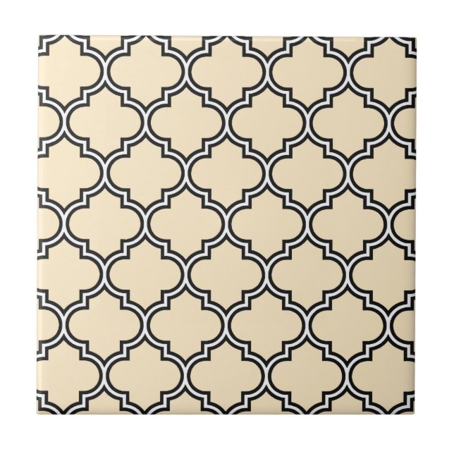 Quatrefoil Pattern Ceramic Tile (Front)