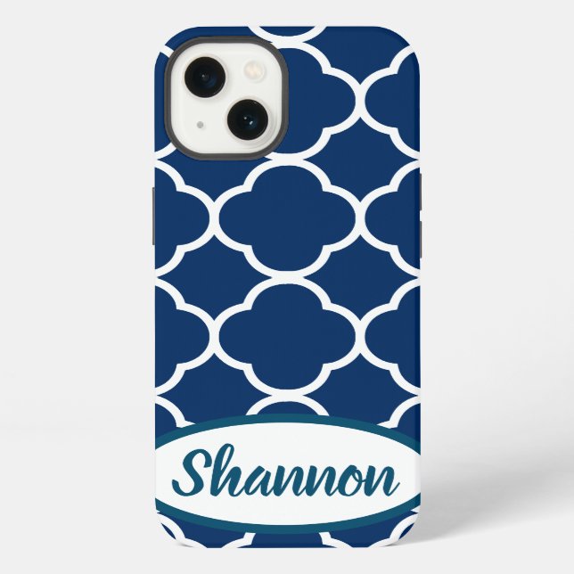 Quatrefoil Pattern Custom Template Iphone Case (Back)