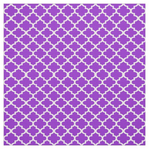 Quatrefoil Pattern In Purple Fabric