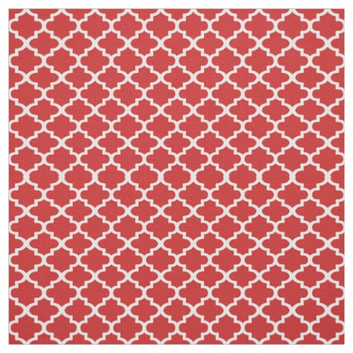 Quatrefoil Pattern In Red Fabric