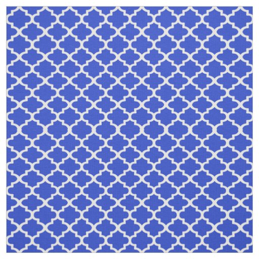 Quatrefoil Pattern In Royal Blue Fabric