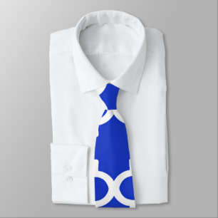 Quatrefoil Pattern In Royal Blue Neck Tie
