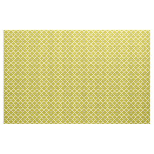Quatrefoil Pattern In Yellow Fabric