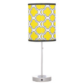 Quatrefoil Pattern Yellow and Navy Blue Table Lamp (Back)