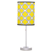 Quatrefoil Pattern Yellow and Navy Blue Table Lamp (Front)