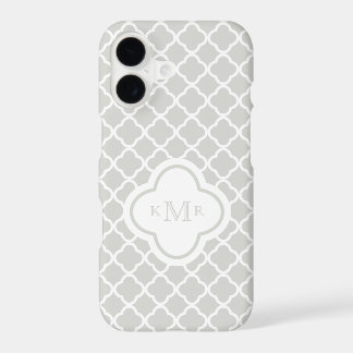 Quatrefoil Pebble White Pattern Stylish Monogram iPhone 17 Case