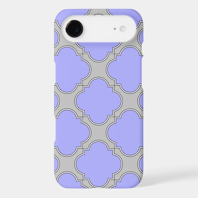 Quatrefoil periwinkle and gray Case-Mate iPhone case (Back)