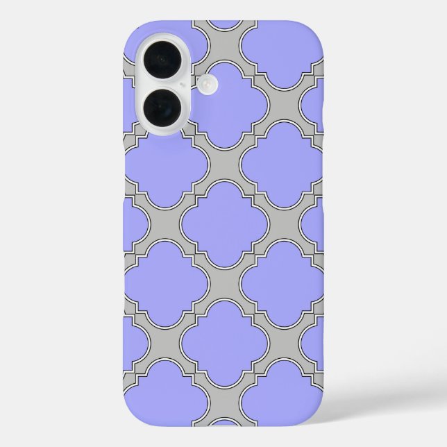 Quatrefoil periwinkle and gray Case-Mate iPhone case (Back)