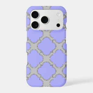 Quatrefoil periwinkle and gray iPhone 17 pro case