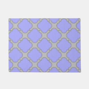 Quatrefoil periwinkle and gray doormat
