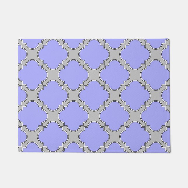 Quatrefoil periwinkle and gray doormat (Front)
