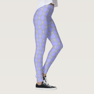 Quatrefoil periwinkle and gray leggings