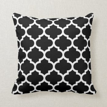 Quatrefoil Pillow - Black And White Pattern by Richard__Stone at Zazzle