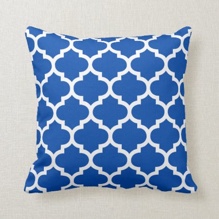 Quatrefoil Pillow - Cobalt Blue Pattern