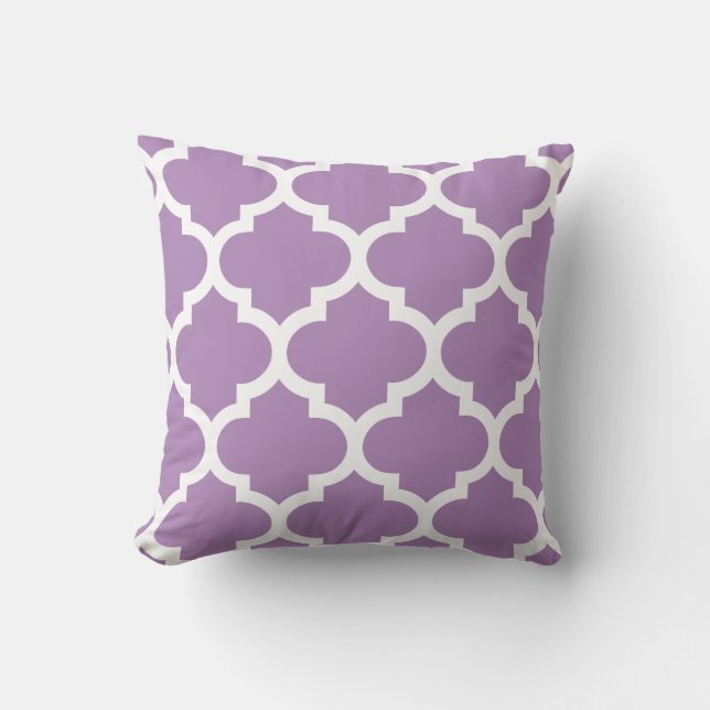 Quatrefoil Pillow in African Violet Purple (Front)