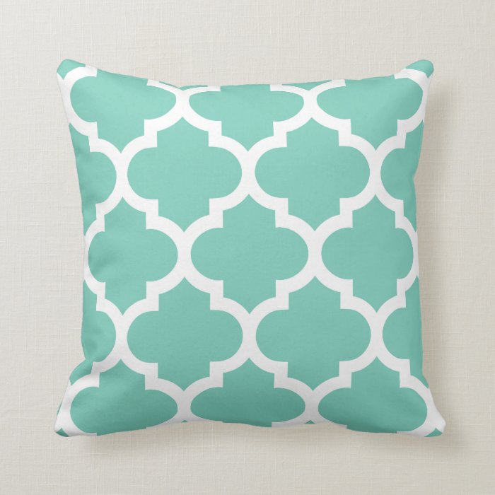 Quatrefoil Pillow in Turquoise