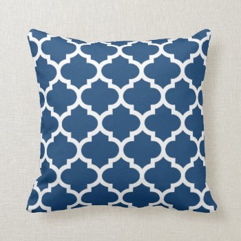 Quatrefoil Pillow - Monaco Blue Pattern by Richard__Stone at Zazzle