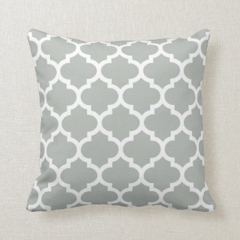 Quatrefoil Pillow - Silver Gray Pattern by Richard__Stone at Zazzle