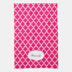 Quatrefoil Pink & White DIY Color Towel
