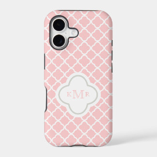 Quatrefoil Pink White Pattern Stylish Monogram iPhone 17 Case