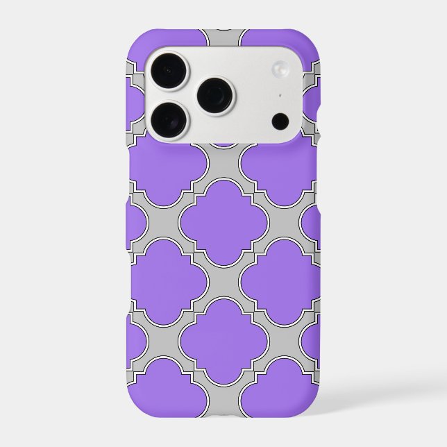 Quatrefoil purple and gray Case-Mate iPhone case (Back)