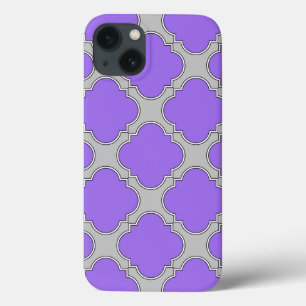 Quatrefoil purple and gray Case-Mate iPhone case