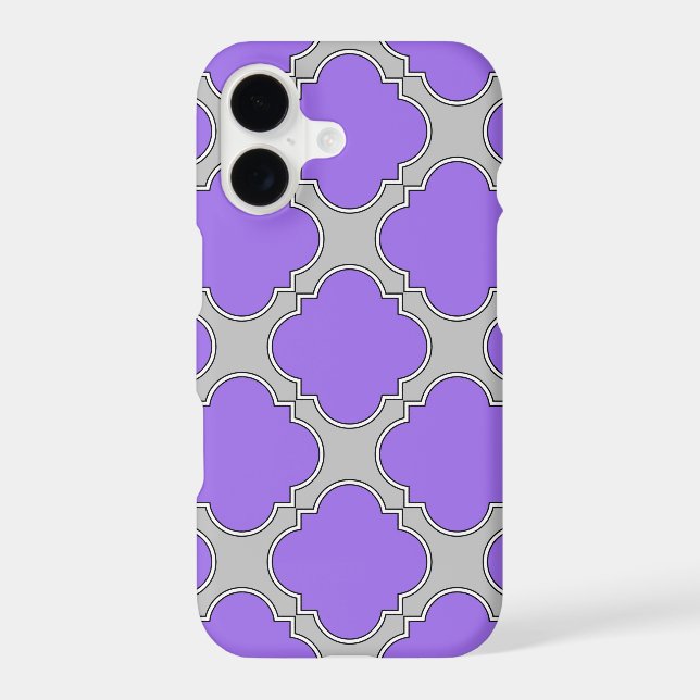 Quatrefoil purple and gray Case-Mate iPhone case (Back)