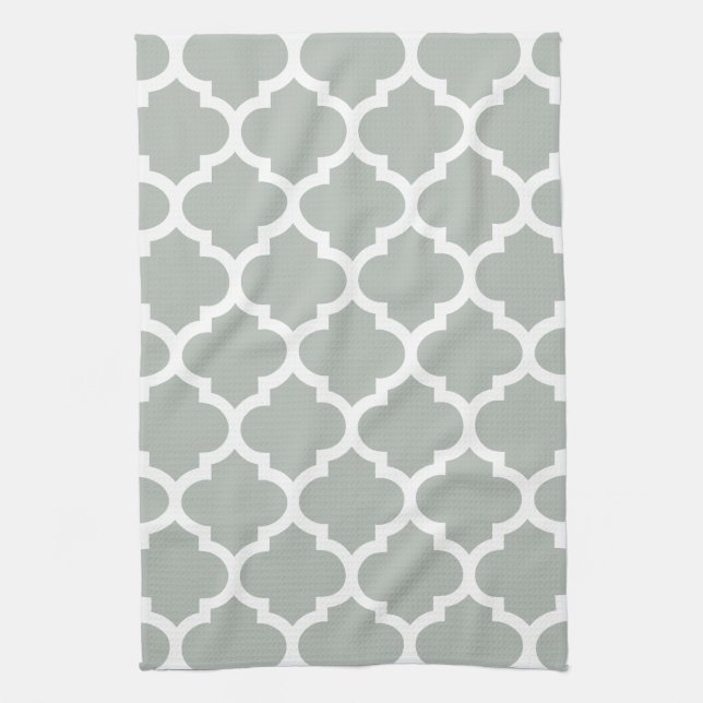 Quatrefoil Silver Gray Kitchen Towels (Vertical)