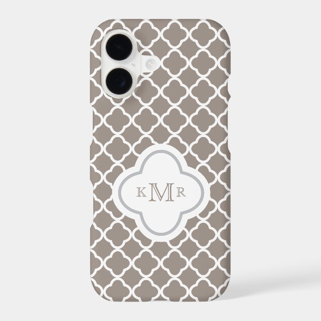 Quatrefoil Toffee Brown Pattern Stylish Monogram Case-Mate iPhone Case (Back)
