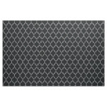Quatrefoil White on Black Fabric