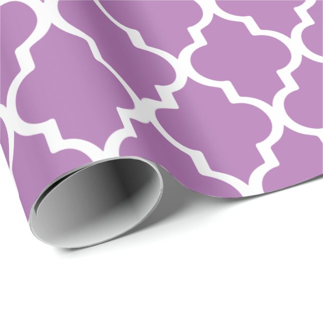 Quatrefoil Wrapping Paper - Radiant Orchid (Roll Corner)