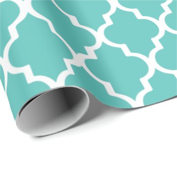 Quatrefoil Wrapping Paper - Turquoise by Richard__Stone at Zazzle