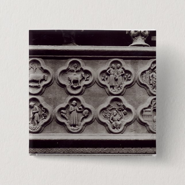 Quatrefoils with the Signs of the Zodiac Button (Front)