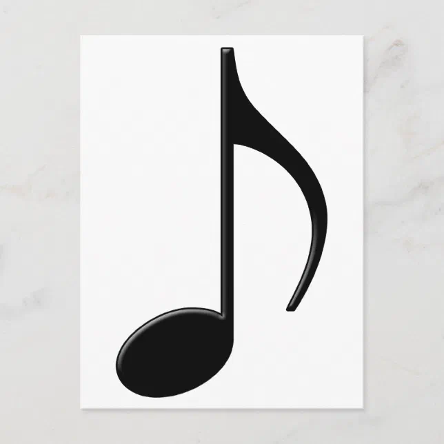 Quaver - Eighth Note Music Symbol Postcard | Zazzle