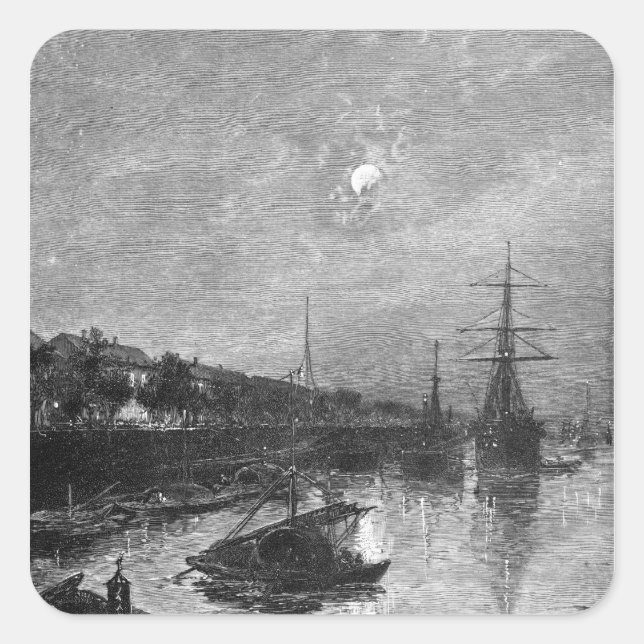 Quay at Hankou, 1893 Square Sticker (Front)