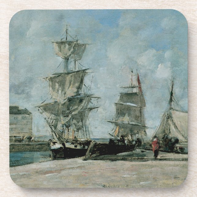 Quay at Honfleur Drink Coaster (Front)